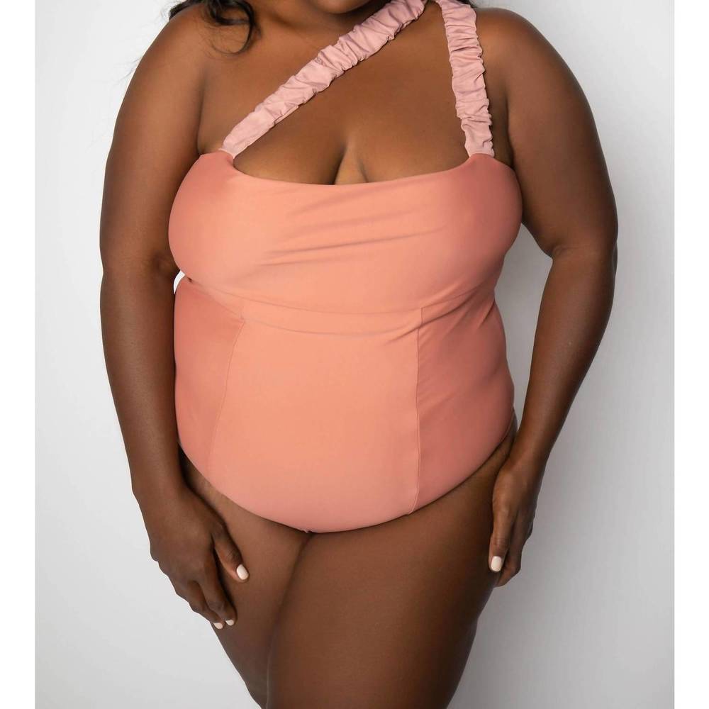 NEW NOMADS wave one peice swimsuit in dusty rose stucco